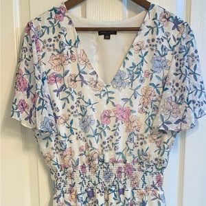 Tahari Arthur S. Levine Floral Midi Dress - Size 14 - Multicolored - NWOT